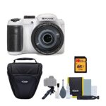 Kodak PIXPRO AZ252 Astro Zoom 16MP Digital Camera (White) Bundle with Camera Case and Accessory Bundle for DSLR, Mirrorless, and Camcorders and 16GB Memory Card (3 Items)