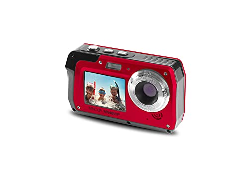 Minolta 48 MP Dual Screen Waterproof Digital Camera MN40WP, Red